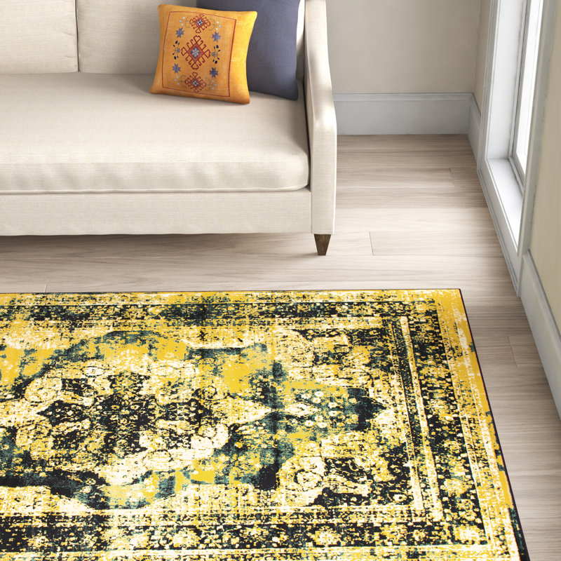 Mistana™ Brandt Oriental Yellow Area Rug & Reviews Wayfair